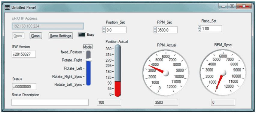 DLL test panel with established connection