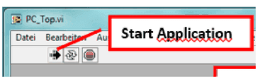 Start Application button while the GUI is running