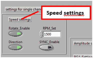 Speed settings: Rotate_Enable, Direction, RPM_Set, SYNC_Enable