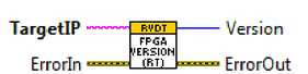 Connector pane of PC_RVDT_FPGAVersion.vi