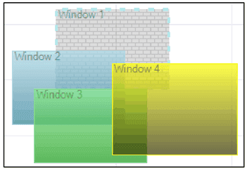 Disabled Window 1 displayed with a bricked fill