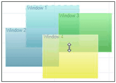 Resizing Window 4 at its border