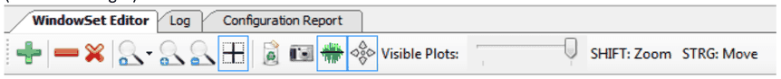 WindowSet Editor toolbar