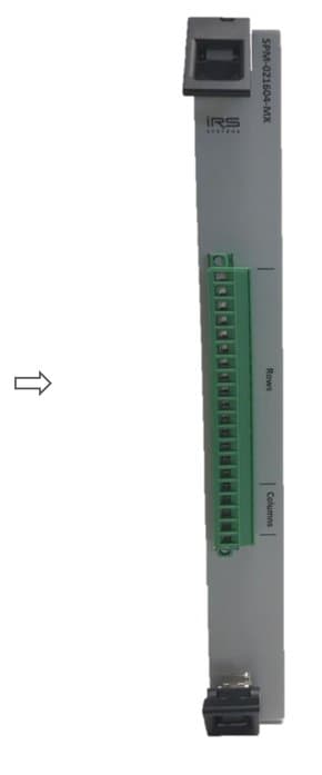 Front panel of the SPM-021604-MX with breakout connector