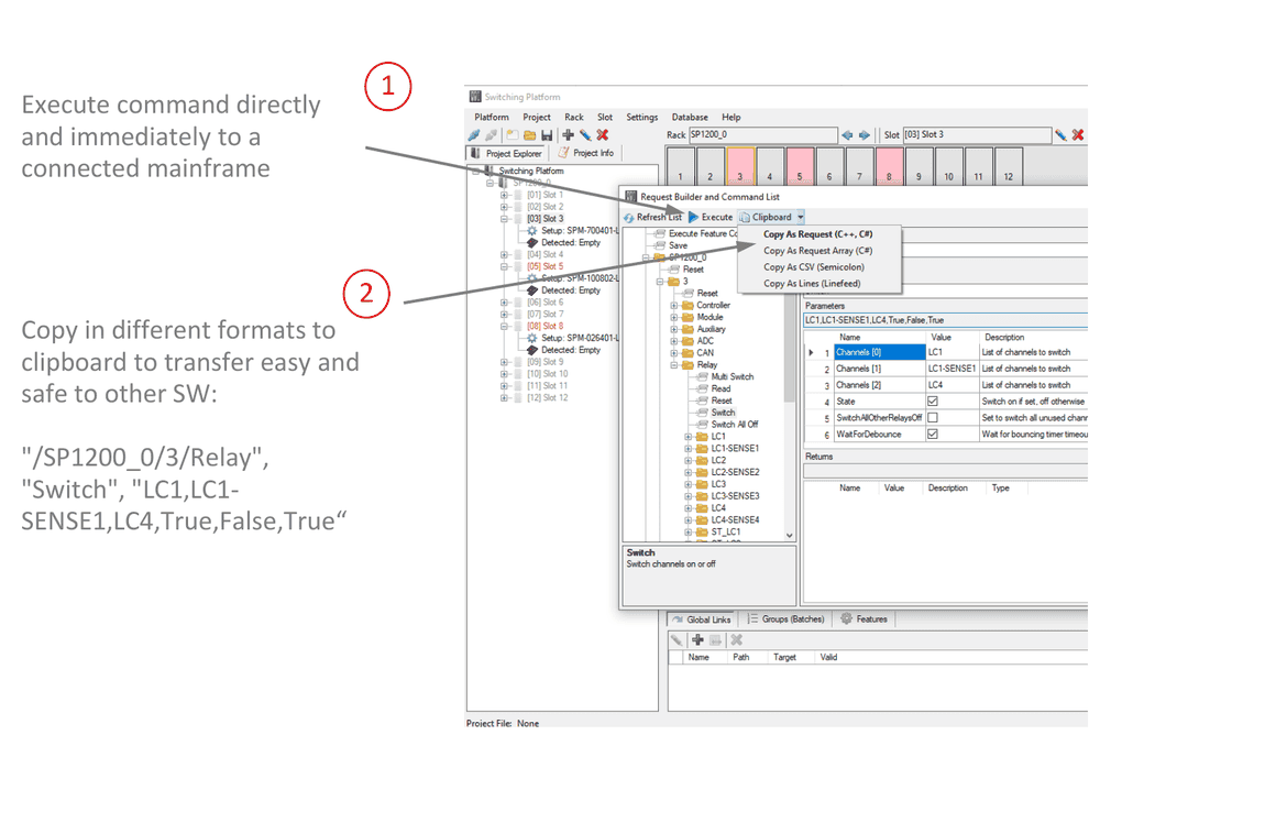 Request Builder: executing a command and copying it to the clipboard in different formats