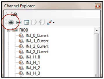Channel Explorer with the add device button marked